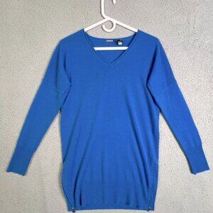 CHICOS BLACK LABEL WOMENS CASHMERE SWEATER ROYAL BLUE SIZE 0